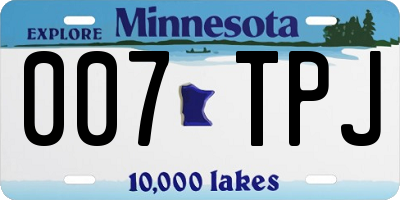 MN license plate 007TPJ