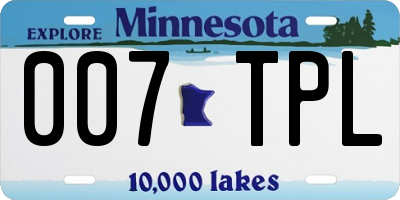 MN license plate 007TPL