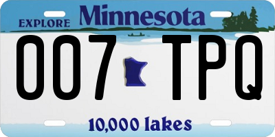 MN license plate 007TPQ