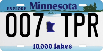 MN license plate 007TPR