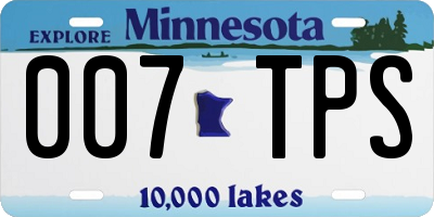 MN license plate 007TPS