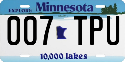 MN license plate 007TPU