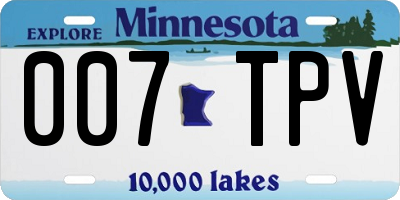 MN license plate 007TPV