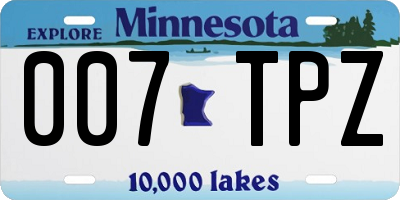 MN license plate 007TPZ