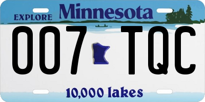 MN license plate 007TQC