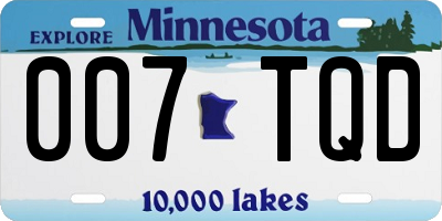 MN license plate 007TQD
