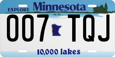 MN license plate 007TQJ