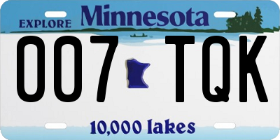 MN license plate 007TQK
