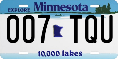 MN license plate 007TQU