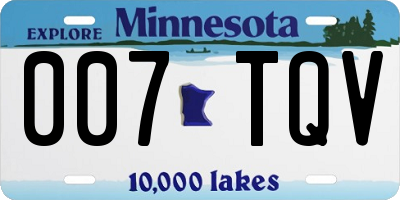 MN license plate 007TQV