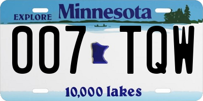 MN license plate 007TQW