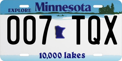 MN license plate 007TQX
