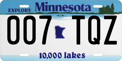 MN license plate 007TQZ