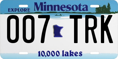MN license plate 007TRK