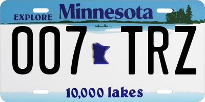 MN license plate 007TRZ