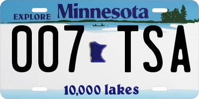 MN license plate 007TSA