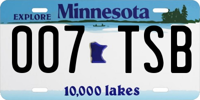 MN license plate 007TSB