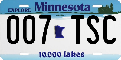 MN license plate 007TSC