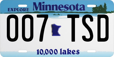 MN license plate 007TSD