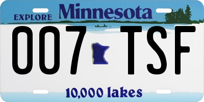 MN license plate 007TSF