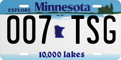 MN license plate 007TSG