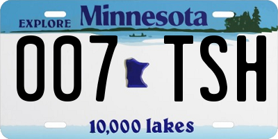 MN license plate 007TSH