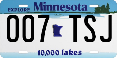 MN license plate 007TSJ