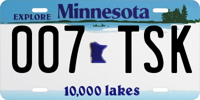 MN license plate 007TSK