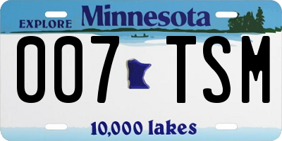 MN license plate 007TSM