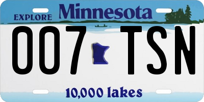 MN license plate 007TSN