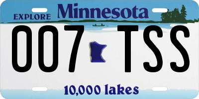 MN license plate 007TSS