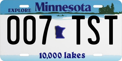 MN license plate 007TST