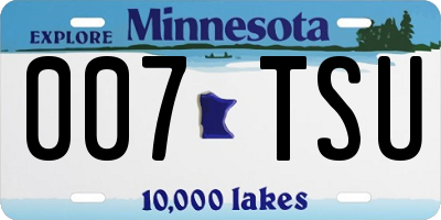 MN license plate 007TSU