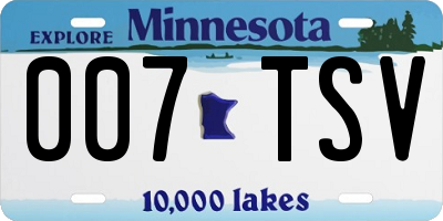 MN license plate 007TSV