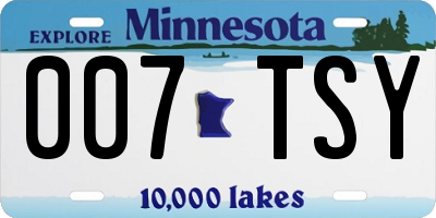 MN license plate 007TSY