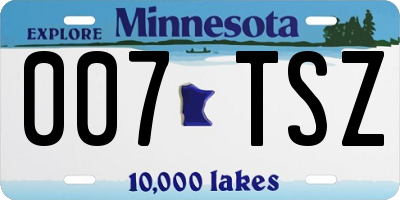 MN license plate 007TSZ