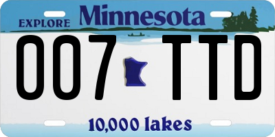 MN license plate 007TTD