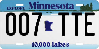 MN license plate 007TTE