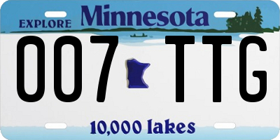 MN license plate 007TTG