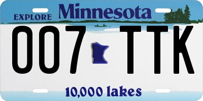 MN license plate 007TTK