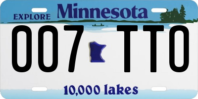 MN license plate 007TTO