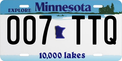 MN license plate 007TTQ
