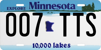 MN license plate 007TTS