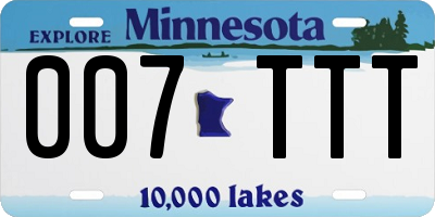 MN license plate 007TTT