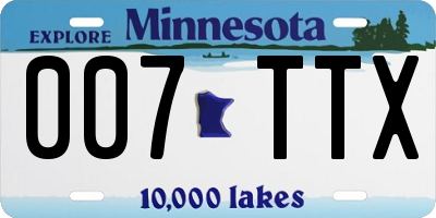 MN license plate 007TTX
