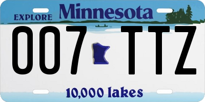 MN license plate 007TTZ