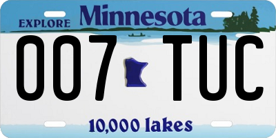 MN license plate 007TUC