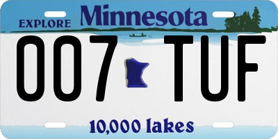 MN license plate 007TUF