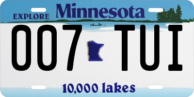 MN license plate 007TUI