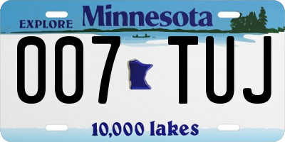 MN license plate 007TUJ